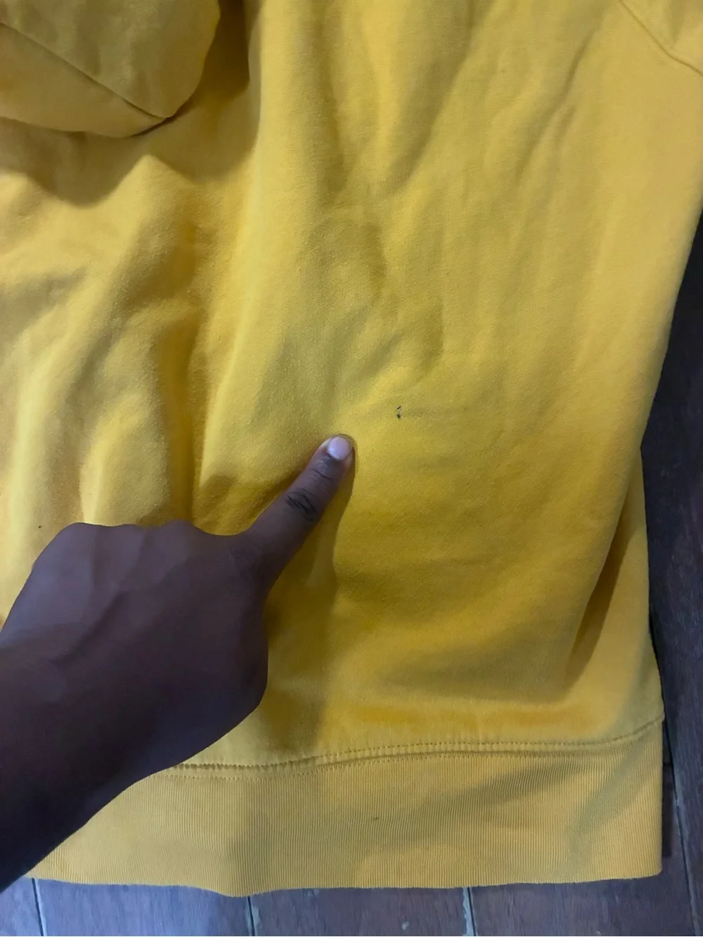 Gap yellow zip up hoodie with white arched logo, size M #gap